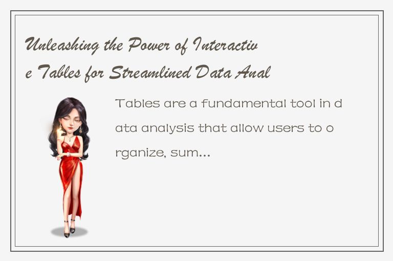 Unleashing the Power of Interactive Tables for Streamlined Data Analysis