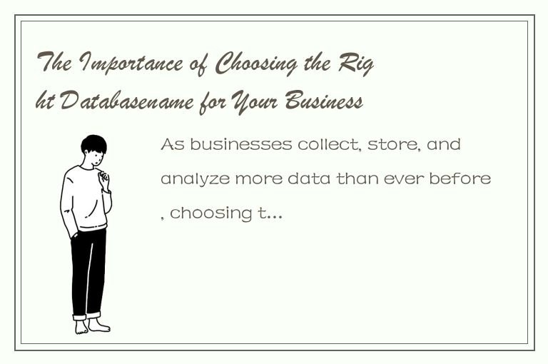 The Importance of Choosing the Right Databasename for Your Business Needs