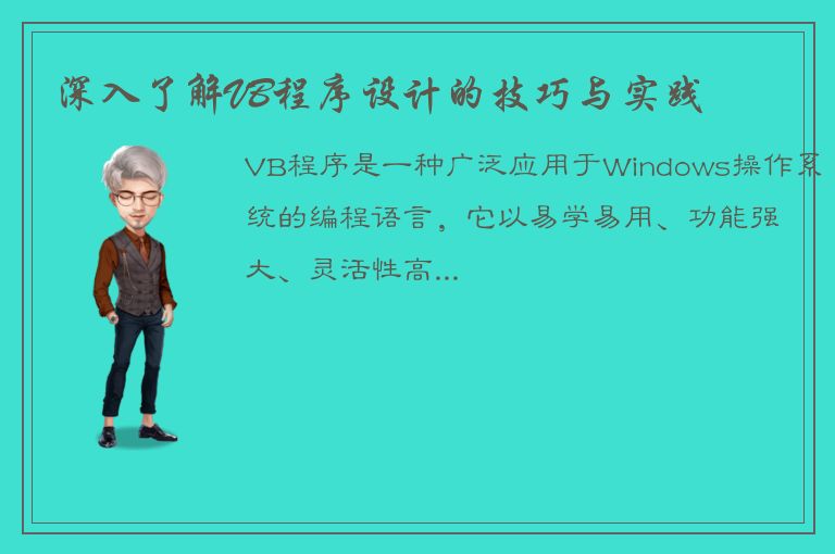 深入了解VB程序设计的技巧与实践