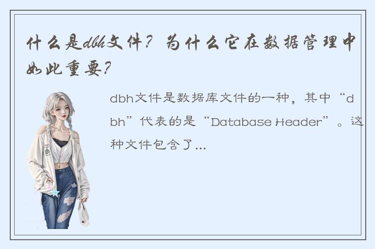 什么是dbh文件？为什么它在数据管理中如此重要？