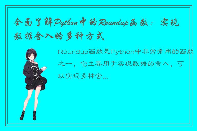 全面了解Python中的Roundup函数：实现数据舍入的多种方式