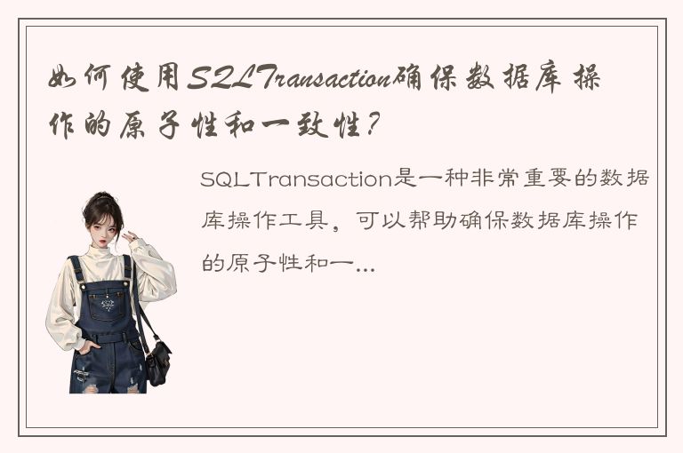 如何使用SQLTransaction确保数据库操作的原子性和一致性？