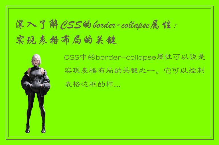 深入了解CSS的border-collapse属性：实现表格布局的关键