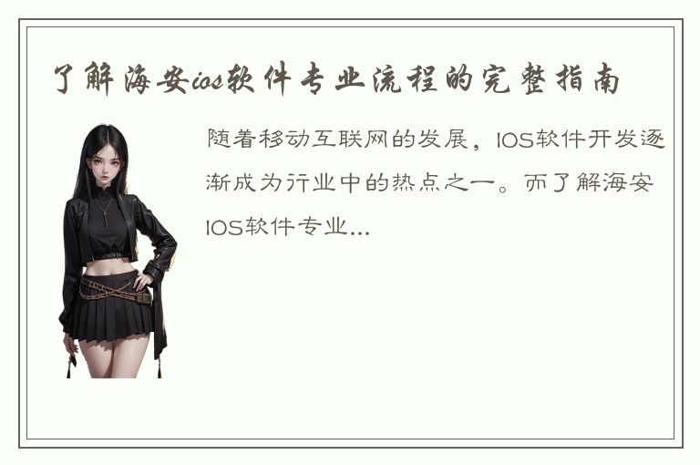 了解海安ios软件专业流程的完整指南