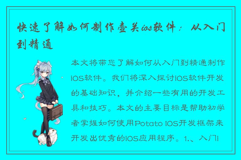 快速了解如何制作壶关ios软件：从入门到精通