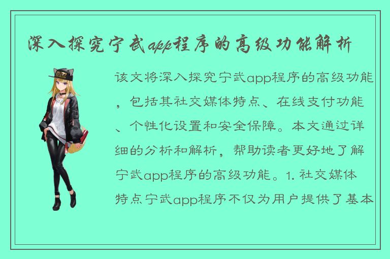 深入探究宁武app程序的高级功能解析