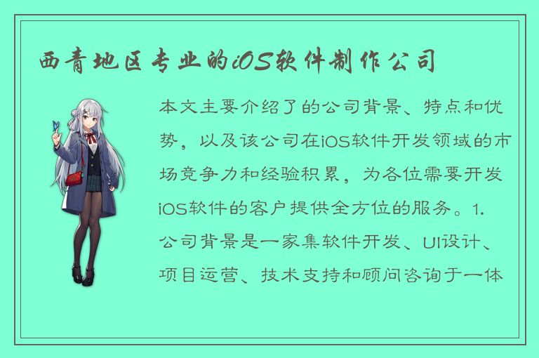 西青地区专业的iOS软件制作公司