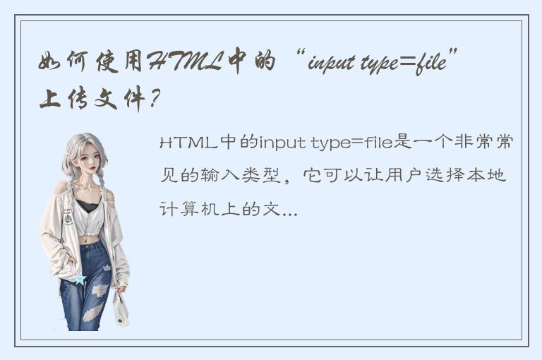 如何使用HTML中的“input type=file”上传文件？