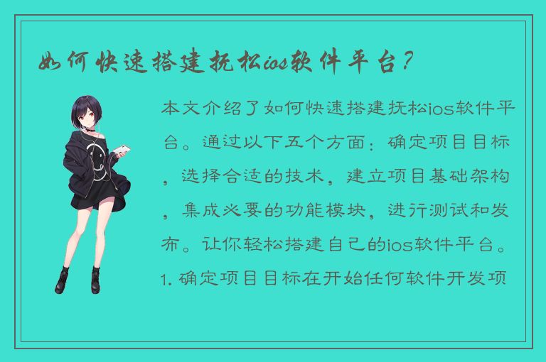 如何快速搭建抚松ios软件平台？