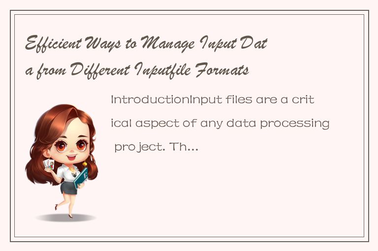 Efficient Ways to Manage Input Data from Different Inputfile Formats