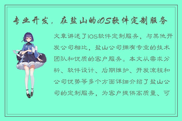 专业开发，在盐山的iOS软件定制服务