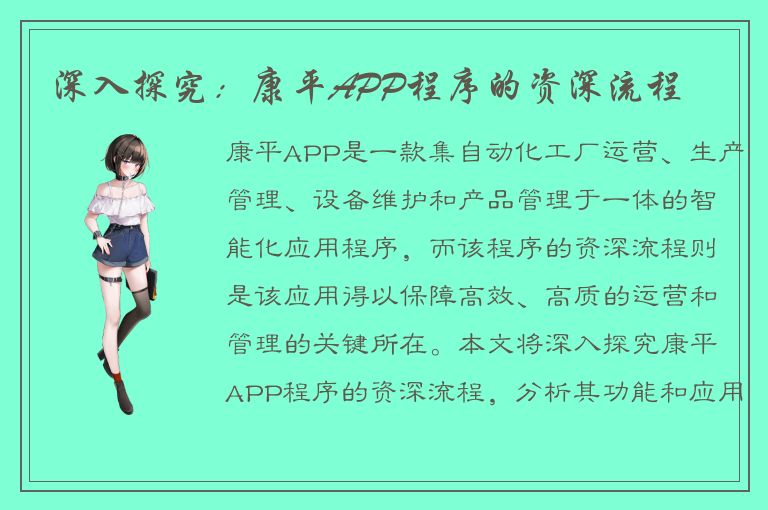 深入探究：康平APP程序的资深流程