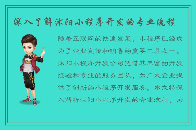 深入了解沭阳小程序开发的专业流程