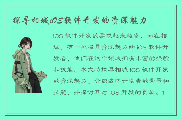 探寻相城iOS软件开发的资深魅力