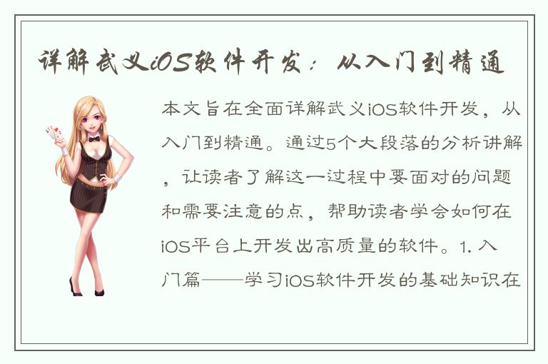 详解武义iOS软件开发：从入门到精通