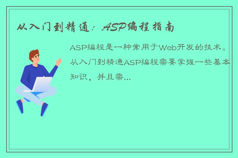 从入门到精通：ASP编程指南