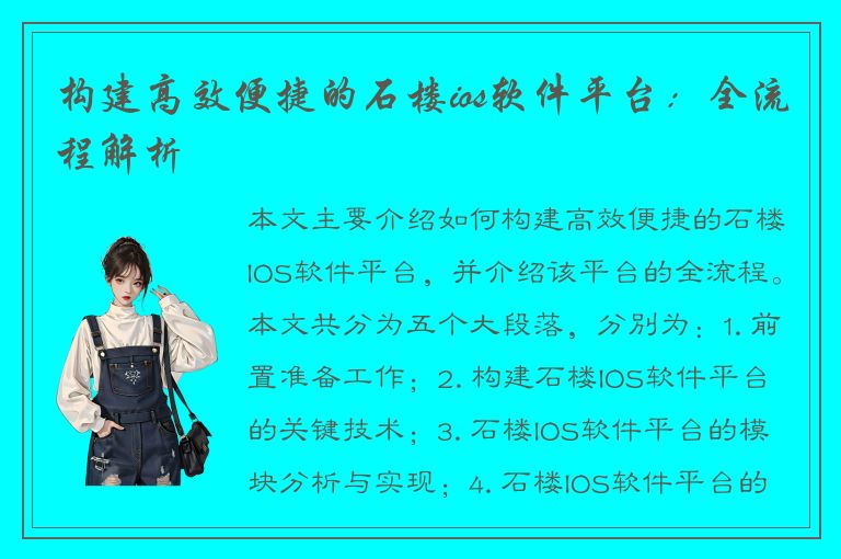 构建高效便捷的石楼ios软件平台：全流程解析