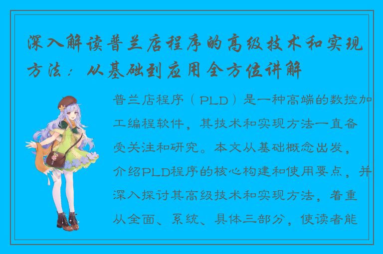 深入解读普兰店程序的高级技术和实现方法：从基础到应用全方位讲解