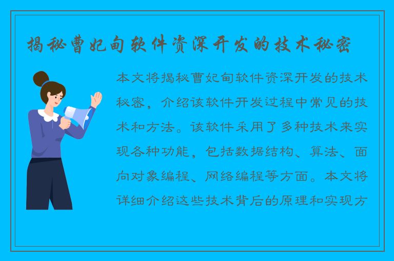 揭秘曹妃甸软件资深开发的技术秘密