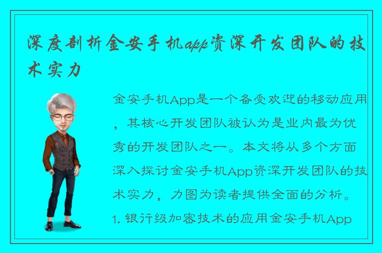 深度剖析金安手机app资深开发团队的技术实力