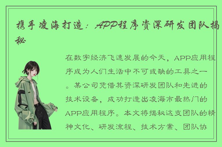 携手凌海打造：APP程序资深研发团队揭秘