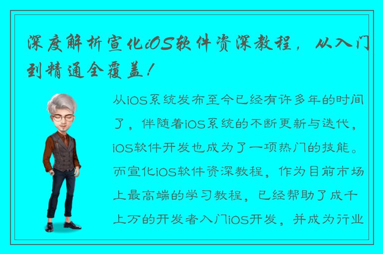 深度解析宣化iOS软件资深教程，从入门到精通全覆盖！