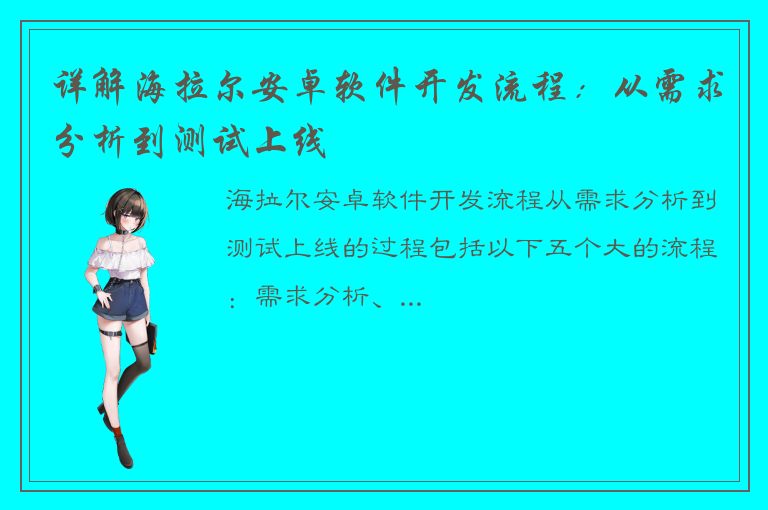 详解海拉尔安卓软件开发流程：从需求分析到测试上线