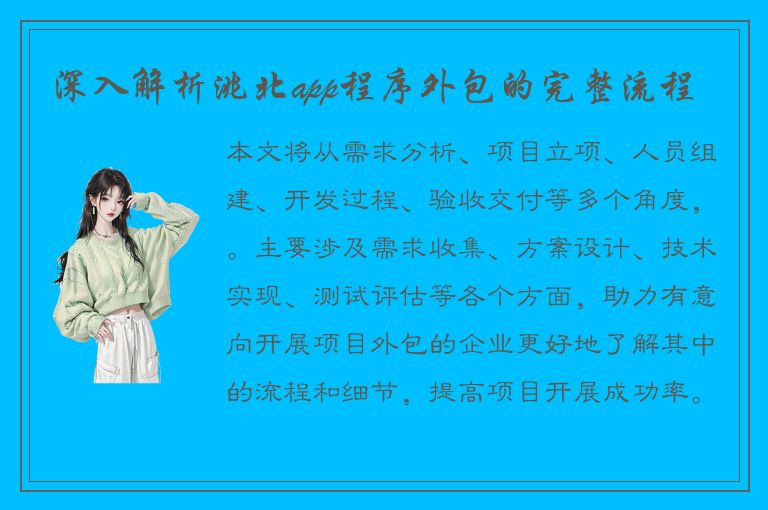 深入解析洮北app程序外包的完整流程