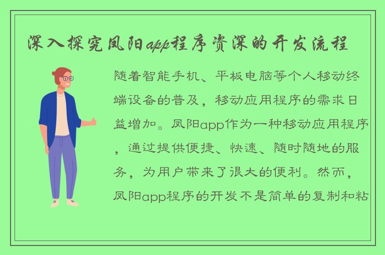 深入探究凤阳app程序资深的开发流程