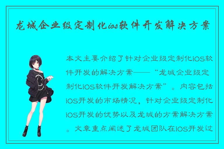 龙城企业级定制化ios软件开发解决方案