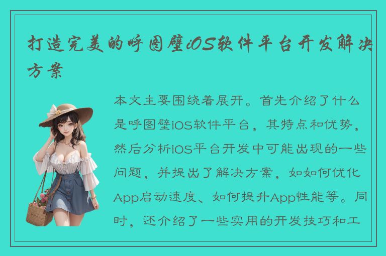 打造完美的呼图壁iOS软件平台开发解决方案