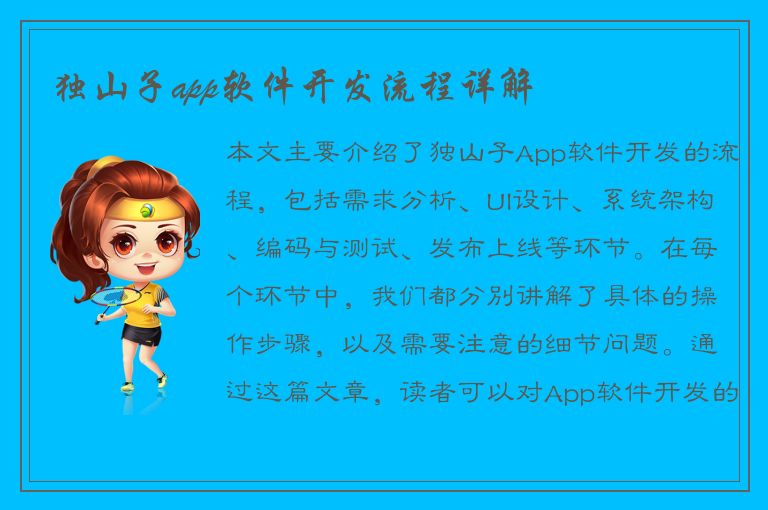 独山子app软件开发流程详解