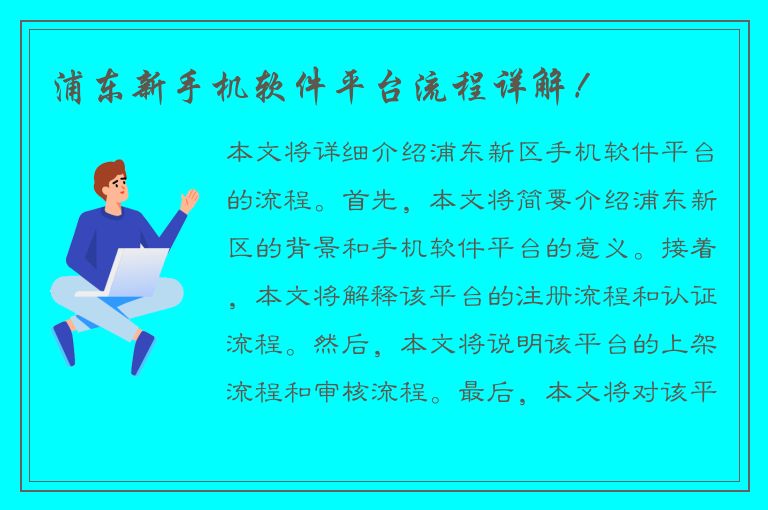 浦东新手机软件平台流程详解！