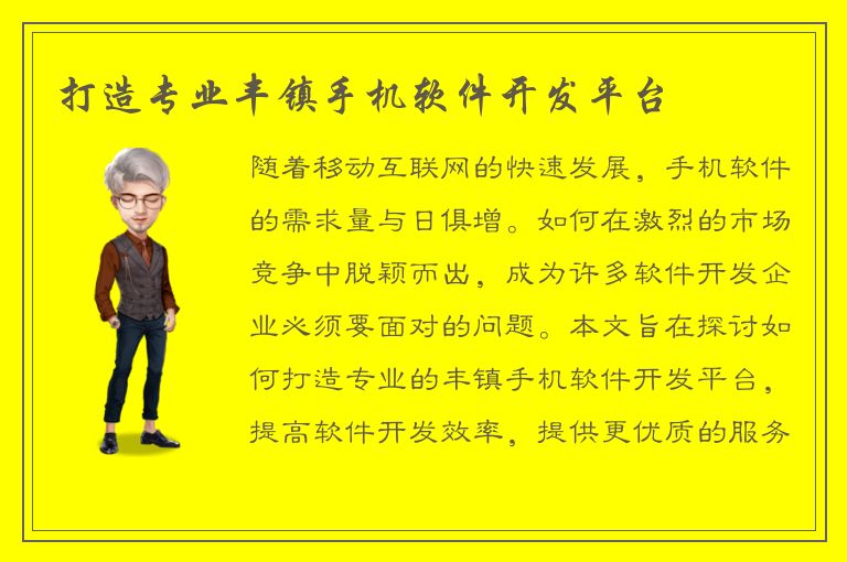 打造专业丰镇手机软件开发平台