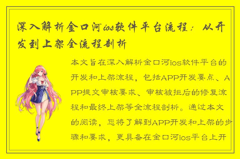 深入解析金口河ios软件平台流程：从开发到上架全流程剖析