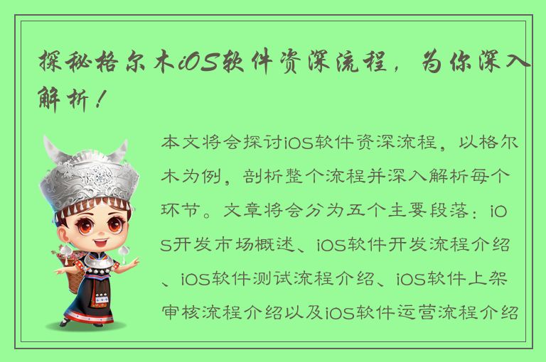 探秘格尔木iOS软件资深流程，为你深入解析！