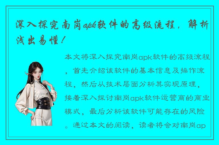 深入探究南岗apk软件的高级流程，解析浅出易懂！