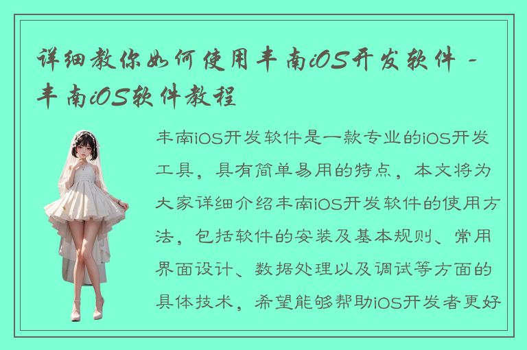 详细教你如何使用丰南iOS开发软件 - 丰南iOS软件教程