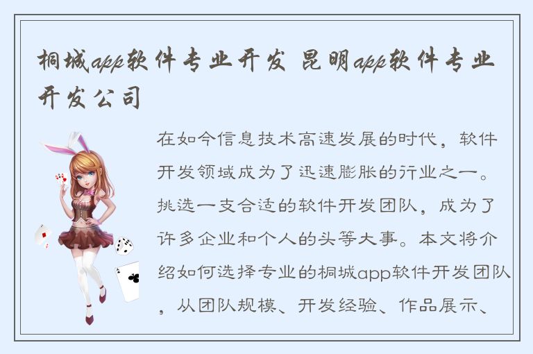 桐城app软件专业开发 昆明app软件专业开发公司