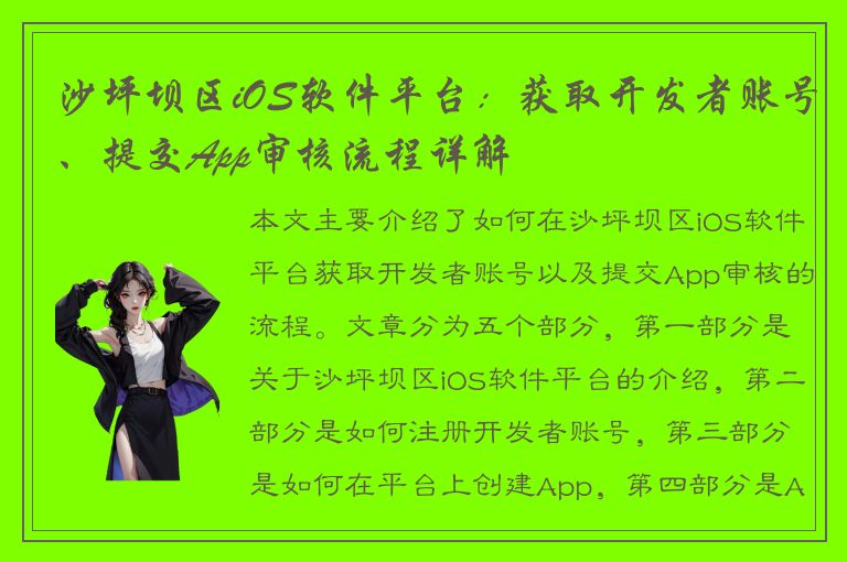 沙坪坝区iOS软件平台：获取开发者账号、提交App审核流程详解