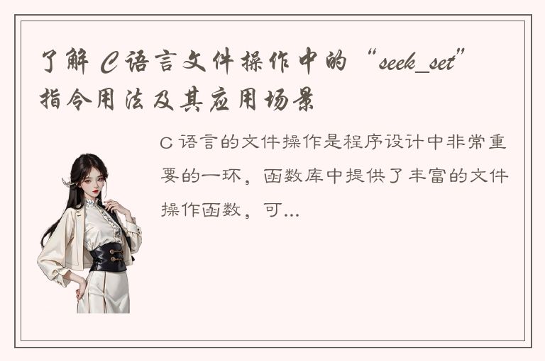 了解 C 语言文件操作中的“seek_set”指令用法及其应用场景