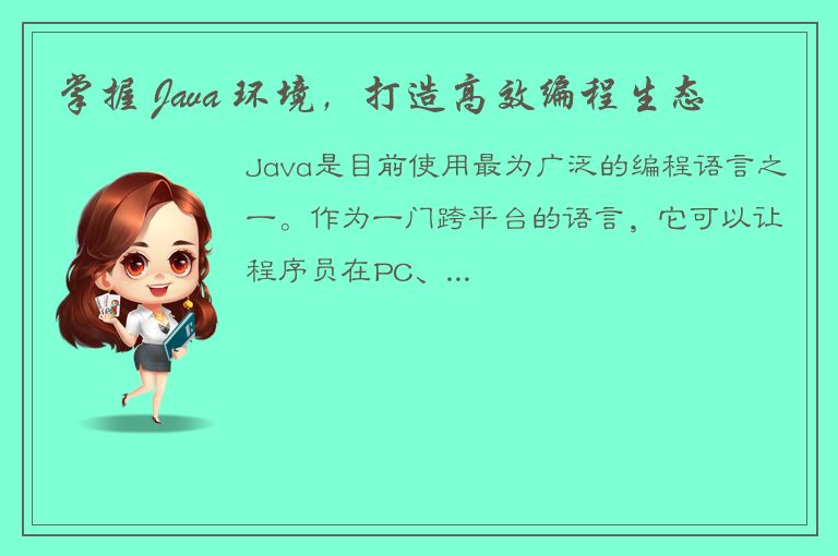 掌握 Java 环境，打造高效编程生态