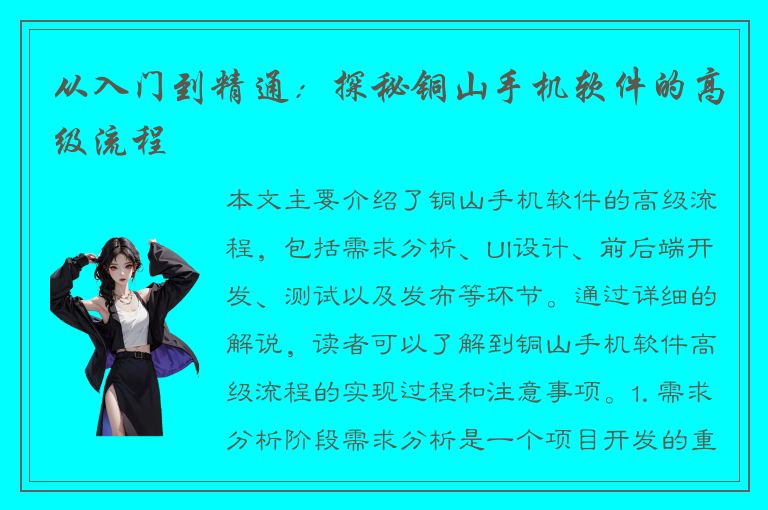 从入门到精通：探秘铜山手机软件的高级流程