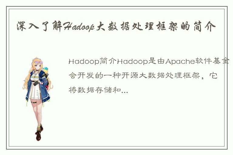 深入了解Hadoop大数据处理框架的简介