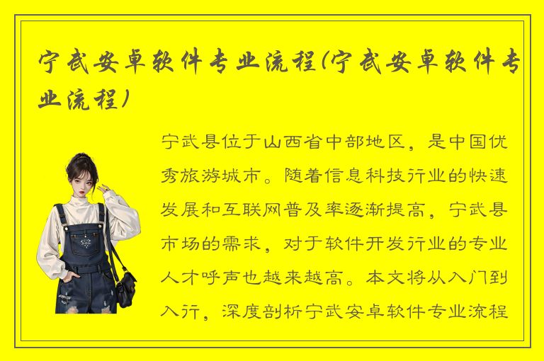 宁武安卓软件专业流程(宁武安卓软件专业流程)