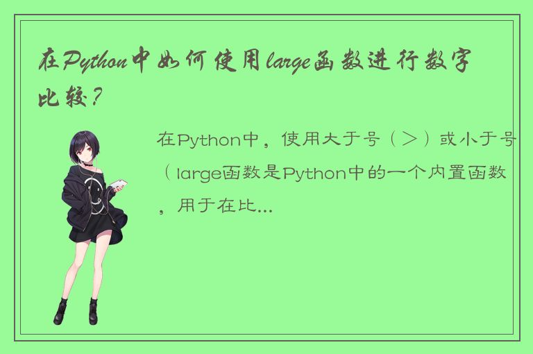 在Python中如何使用large函数进行数字比较？