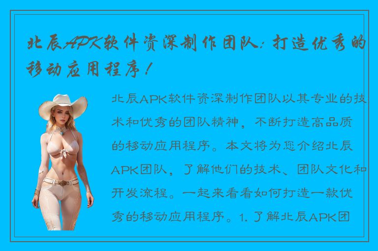 北辰APK软件资深制作团队: 打造优秀的移动应用程序！