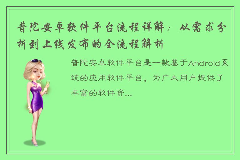 普陀安卓软件平台流程详解：从需求分析到上线发布的全流程解析