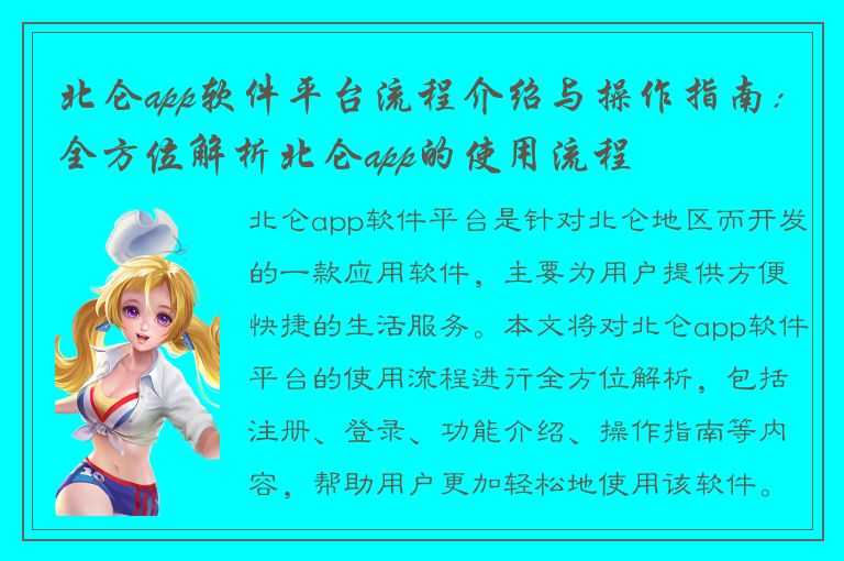 北仑app软件平台流程介绍与操作指南：全方位解析北仑app的使用流程