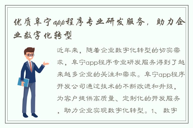 优质阜宁app程序专业研发服务，助力企业数字化转型